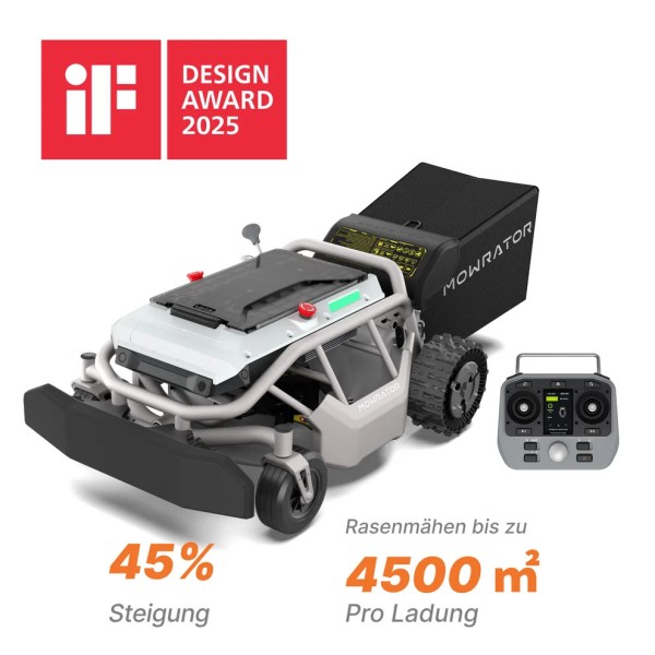 Mowrator S1 2WD RC Fernbedienung, Rasenmäher Fangkorb, 3in1 System,4500 m², 45% Steigung
