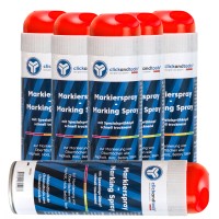 clickandtools Markierungsspray Leucht-Rot 6 Dosen – Baustellenmarkierung Vermessung & Tiefbau