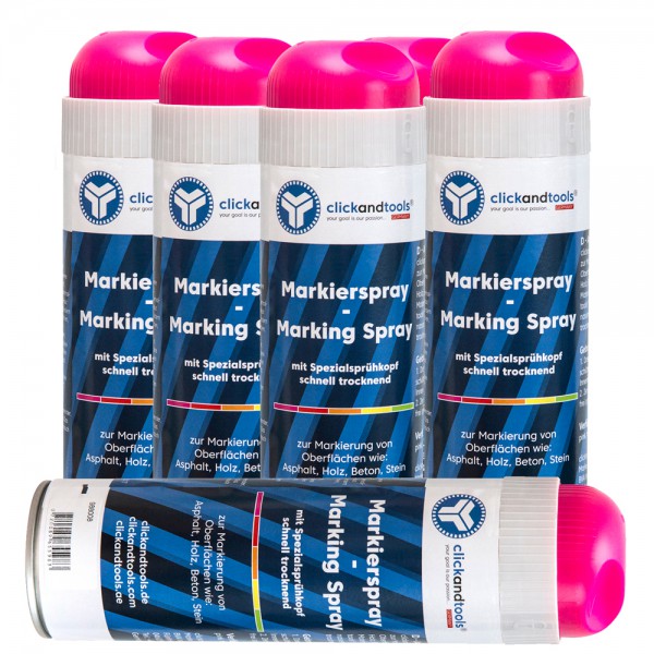 Markierungsspray leuchtend pink 6er Pack