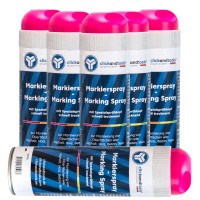 clickandtools Markierungsspray Leucht-Pink 6 Dosen – Baustellenmarkierung Vermessung & Tiefbau