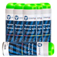 clickandtools Markierungsspray Leucht-Grün 6 Dosen – Baustellenmarkierung Vermessung & Tiefbau